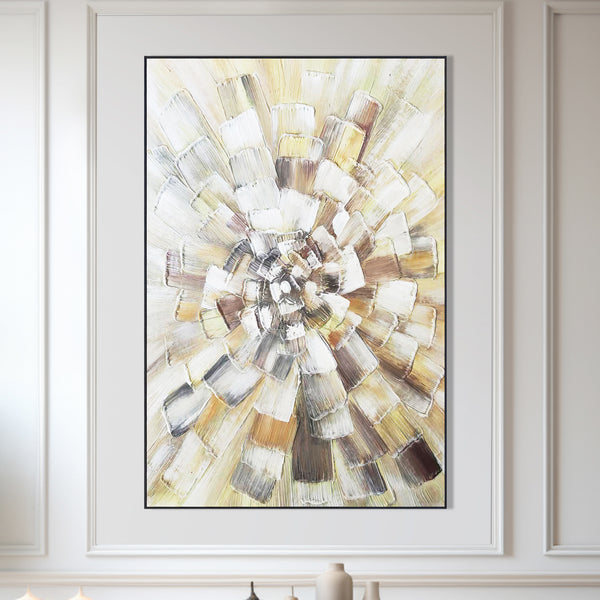 Brown Impasto Thick Textured Canvas Artwork, 47" Wall Accent Home Decor by Sona Casa