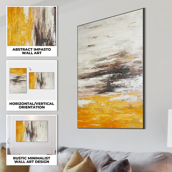 Abstract Muted Canvas Wall Art, 47" Framed Artwork Painting, Home Decor by Sona Casa