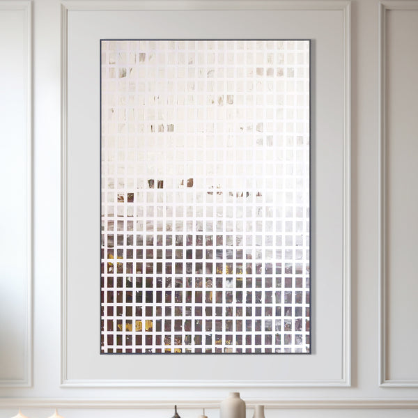 White Brown Abstract Textured Painting 47" Canvas Wall Art Office Decor by Sona Casa