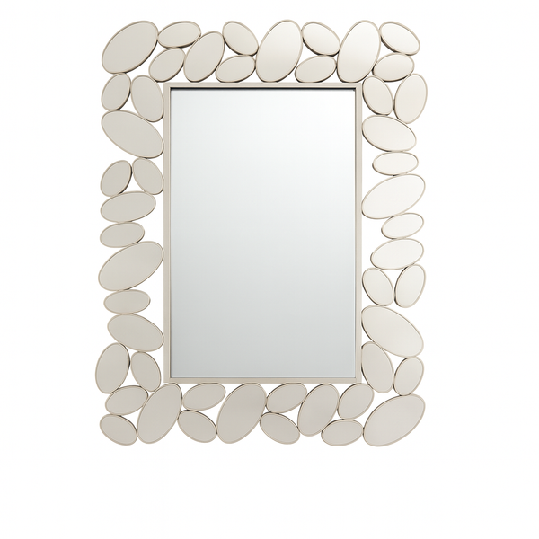 Modern Contemporary Silver Framed Mirror, 72 cm Modern Wall Mirror for Living Room, Entryway, Bedroom Decor Gift-Sona Casa