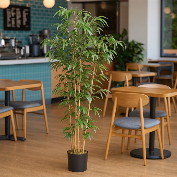 Artificial Bamboo Tree 4 ft Tall, Indoor Faux Bamboo, Realistic Fake Plant for Living Room Office Home Decor-Sona Casa