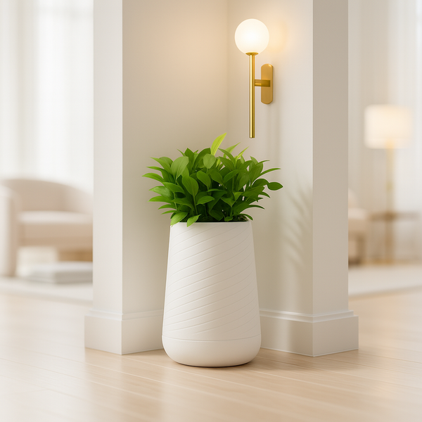 Modern Tall Indoor Self Watering Decorative Planter, 19 in Contemporary Flower Pot Home, Office Decoration, Gift-Sona Casa