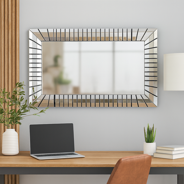 Large 4 ft Rectangular Glass Mirror, Modern Contemporary Horizontal Vertical Orientation, Decor Gift-Sona Casa