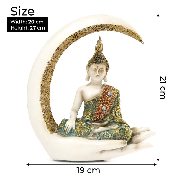 Mini Zen Buddha Statue, Rustic Polyresin, For Meditation Room Decor & Tabletop Feng Shui, Vintage Indian Spiritual Sculpture by Sona Casa