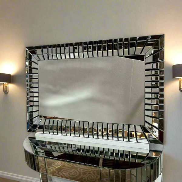 Large 4 ft Rectangular Glass Mirror, Modern Contemporary Horizontal Vertical Orientation, Decor Gift-Sona Casa