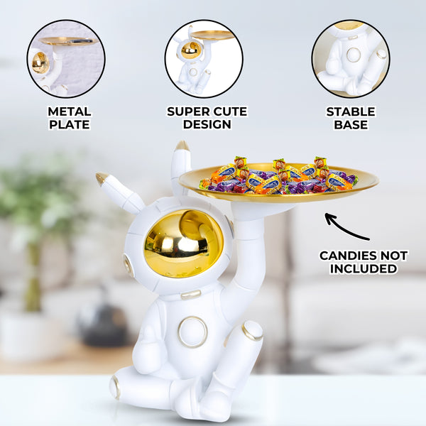 Astronaut Sculpture, Multi-Use Tray For Keys, 9" Table Organizer by Sona Casa