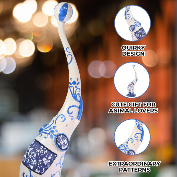 Whimsical Circus Elephant Statue, 16" Home or Office Art Decor, Gift by Sona Casa