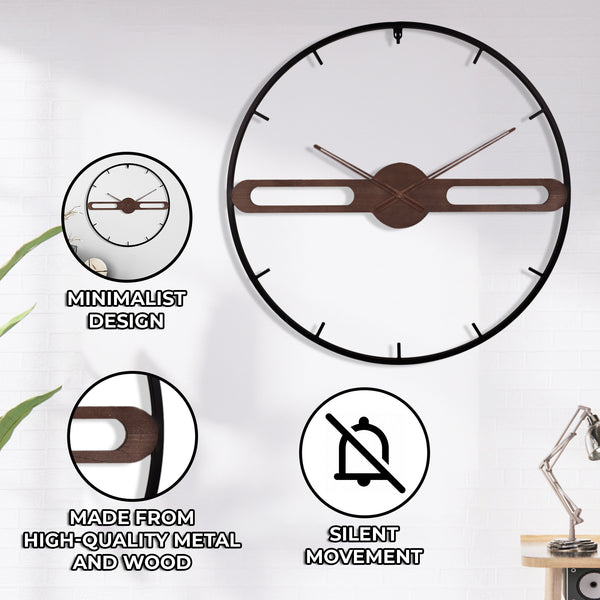 Large Wall Clock 24" Minimalist Modern Decor for Home Office by Sona Casa