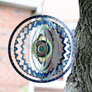 Geometric Stainless Steel Garden Wind Spinner, 11" 3D Kinetic Sculpture Outdoor Garden Tree Decoration, Unique Gifts by Sona Casa