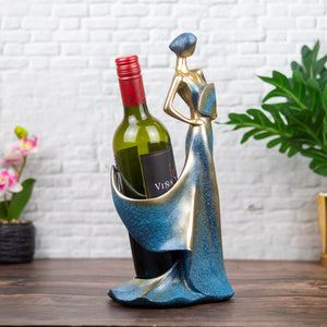 Decorative Bottle Holder, Blue Bottle Holder, Housewarming or Festive Gift by Sona Casa