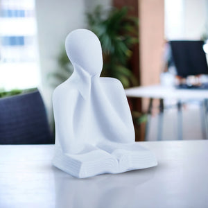 Thinker Statue, 8" Neutral Tabletop Home Office Decor Gift by Sona Casa