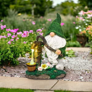 Garden Gnome Solar Light, 12" Garden Gnome, Lawn Ornament, Outdoor Decor by Sona Casa
