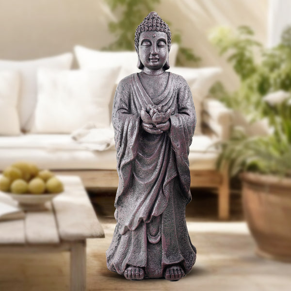 Large Buddha Statue, 32" Indoor Outdoor Magnesium Oxide Sculpture by Sona Casa