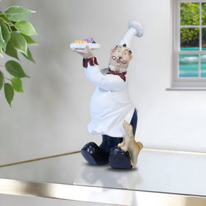 Chef Ornament, Polyresin Statue Art, Decor for Kitchen, Restaurant, Cafe, Bakery, Fun Gift 10 inch 25 cm by Sona Casa