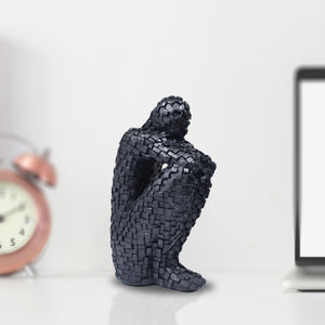 Small Black Abstract The Thinker Statue, Unique Home Decor, Housewarming Gift 8 inch 20 cm by Sona Casa