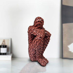 Small Abstract Thinker Statue, Dark Red Home Decor, Bookshelf Decor, Gift for Teachers 8 inch 20 cm by Sona Casa