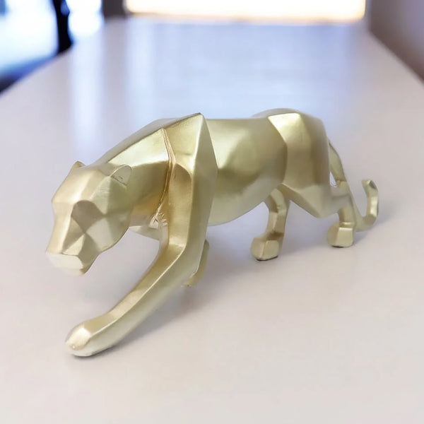 Gold Leopard Statue, Panther Sculpture, Gold Home Decor, Living Room Decor 18 inch 46 cm Wide by Sona Casa