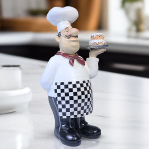 Decorative Polyresin Chef Statue, 10" Cafe Bakery Dining Kitchen Decor by Sona Casa