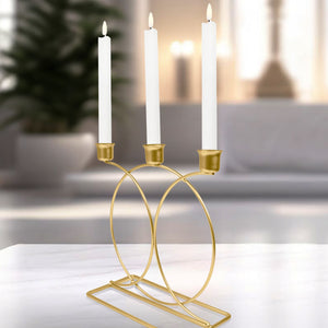 Gold Metal Taper Candle Holder, 3 Holders, 9" Classic Home Decor by Sona Casa