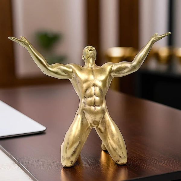 Golden Figurine, Roar of Victory, Motivational Decor, 12 inch, 30 cm, Unique Graduation Gifts, Home Office Decor by Sona Casa