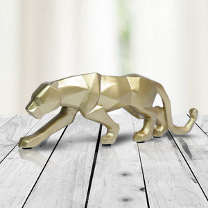 Small Gold Panther Statue for Living Room, Desk Decor, Tabletop Centerpiece 10 inch 25 cm Wide by Sona Casa