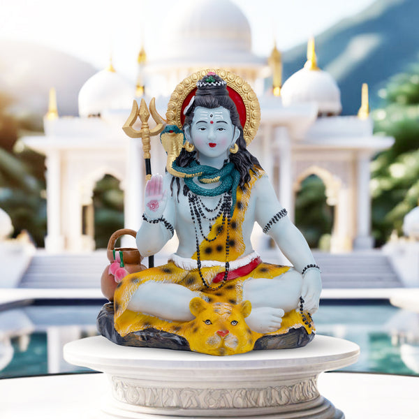 Large 25 cm Polyresin Shiva Statue - Multicolor Hindu God Idol For Home And Temple Decor, Perfect Diwali Gift by Sona Casa