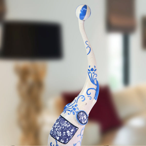 Whimsical Circus Elephant Statue, 16" Home or Office Art Decor, Gift by Sona Casa