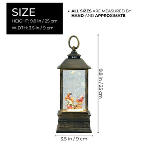 Magical Christmas Snow Globe Lantern, 10" Holiday Decor, Xmas Gift by Sona Casa