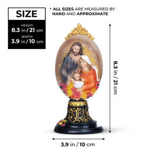 Holy Family Statue, Joseph, Mary, Jesus Figurine, 8" Catholic Home Decor, Christmas, Easter Gifts, Table Desk Decoration by Sona Casa