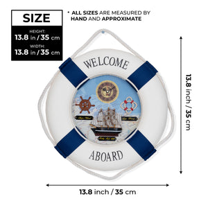 High Quality Lifebuoy Silent Wall Clock, 14" Nautical Home Decor by Sona Casa