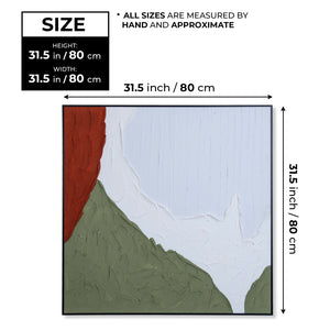 Minimalist 3D Abstract Impasto Art, 31" Thick-Textured Wood Canvas Decor by Sona Casa