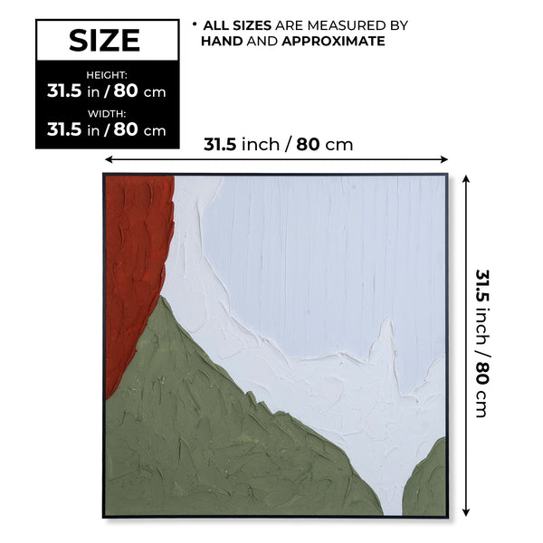 Minimalist 3D Abstract Impasto Art, 31" Thick-Textured Wood Canvas Decor by Sona Casa