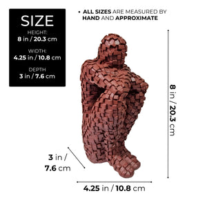 Small Abstract Thinker Statue, Dark Red Home Decor, Bookshelf Decor, Gift for Teachers 8 inch 20 cm by Sona Casa