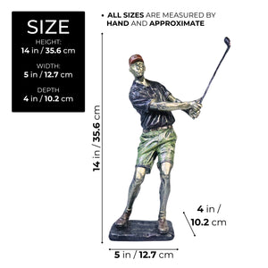 Large Green Silver Golf Figurine, 14" Handmade Rustic Decor for Home Office by Sona Casa