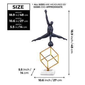 Decorative Statue, Gymnast, 19" Large Indoor Figurine, Tabletop Desktop Bookshelf TV Stand Decor, Gifts by Sona Casa