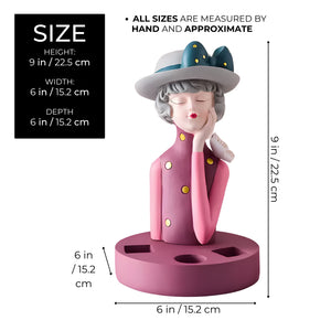 Makeup Storage Organizer, Bud Vase, 9" Dresser Bathroom Vanity Table Decor by Sona Casa