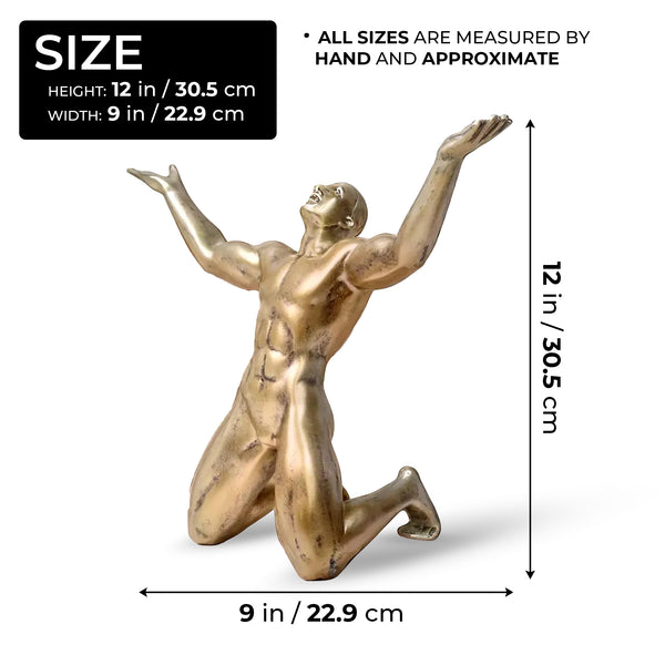 Golden Figurine, Roar of Victory, Motivational Decor, 12 inch, 30 cm, Unique Graduation Gifts, Home Office Decor by Sona Casa