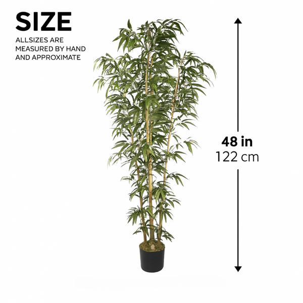 Artificial Bamboo Tree 4 ft Tall, Indoor Faux Bamboo, Realistic Fake Plant for Living Room Office Home Decor-Sona Casa