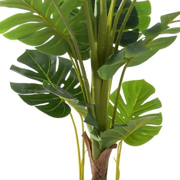 Large Artificial Monstera Plant, 120cm Nealy Natural with Cement Base, Indoor, Patio, Porch, Home Office Decor, Gifts-Sona Casa