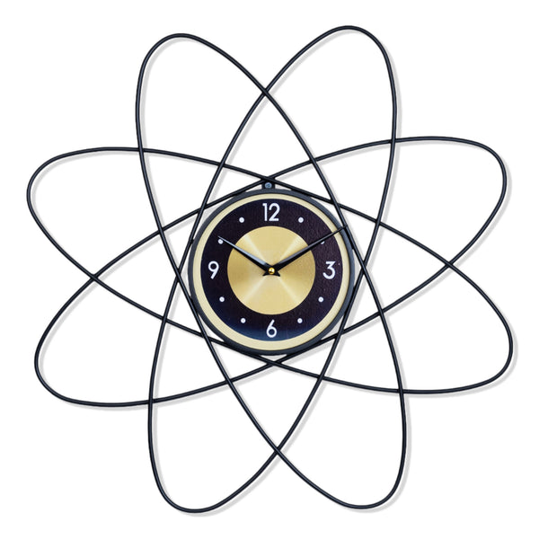 Minimalist Luxury Large Black Yellow Metal Star Decorative Wall Clock, 60 cm Silent Non-Ticking, Living Room Decor Gift by Sona Casa