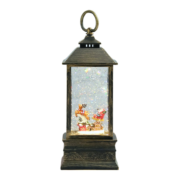 Magical Christmas Snow Globe Lantern, 10" Holiday Decor, Xmas Gift by Sona Casa