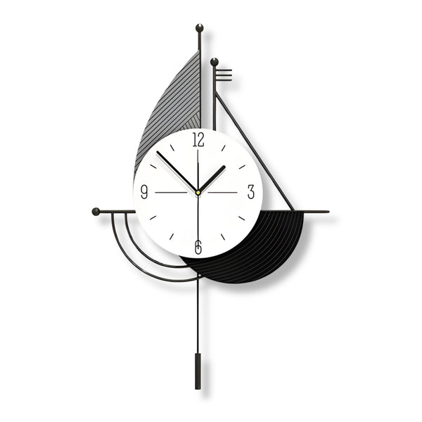 Decorative Wall Clock, 24" Abstract Metal Clock, Quiet, Battery Operated Home Office Decor by Sona Casa