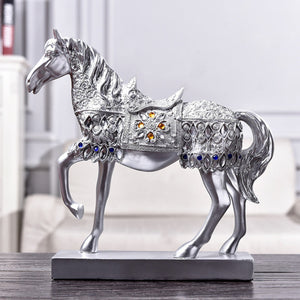 Decorative horse statue with crystals, living room decor, tabletop office decor by Sona Casa