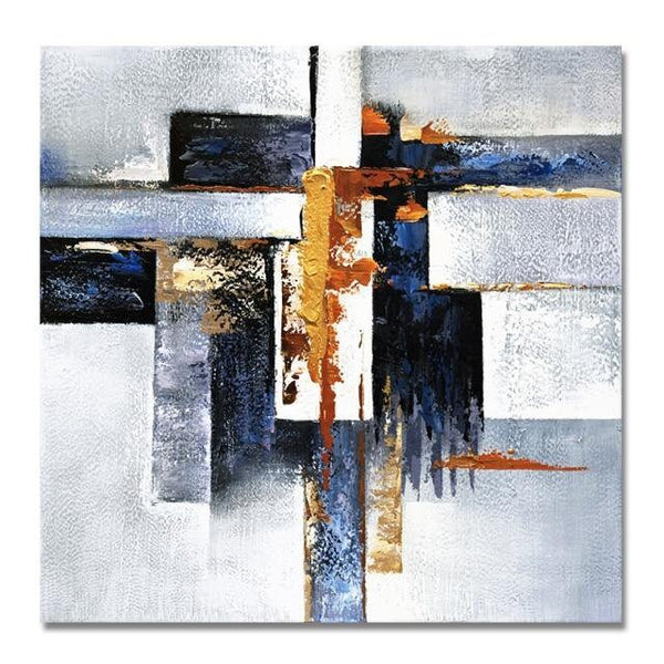 Geometric Pattern Painting, Hand-Painted Acrylic Canvas Art, Modern Large Living Room Decor, Unique Housewarming Gift by Sona Casa