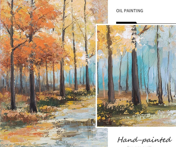 Solidarity of Fall - Landscape Oil Painting Modern Wall Art Canvas Painting For Living Room Home Decoration by Sona Casa