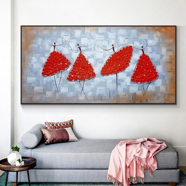 Handmade Abstract Dancer Art - Impasto Oil Painting, Contemporary Bedroom Decor, Minimalist Wall Painting, Original Gift for Art Lovers by Sona Casa