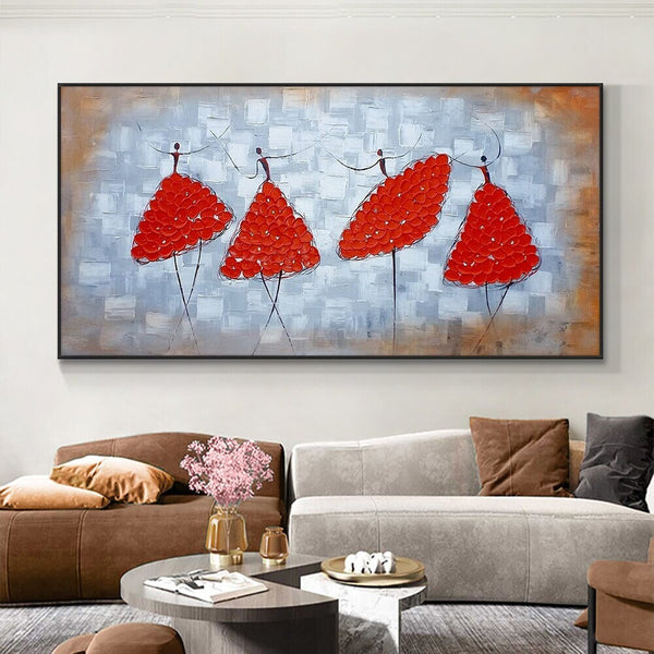 Handmade Abstract Dancer Art - Impasto Oil Painting, Contemporary Bedroom Decor, Minimalist Wall Painting, Original Gift for Art Lovers by Sona Casa