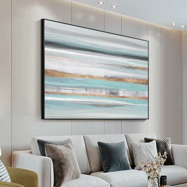 Original Painting on Canvas, Textured Seascape Abstract, Contemporary Office Wall Decor by Sona Casa