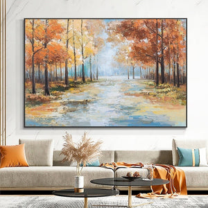 Solidarity of Fall - Landscape Oil Painting Modern Wall Art Canvas Painting For Living Room Home Decoration by Sona Casa
