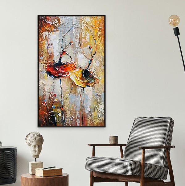 Abstract Ballet Art - Original Ballerina Oil Painting on Canvas, Modern Dancer Wall Decor, Ideal Gift for Art Collectors & Enthusiasts by Sona Casa